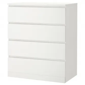 IKEA MALM Comoda 4 sertare, alb, 80x100 cm