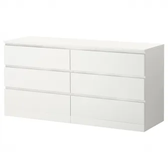 IKEA MALM Comoda 6 sertare, alb, 160x78 cm