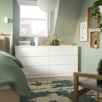 IKEA MALM Comoda 6 sertare, alb, 160x78 cm