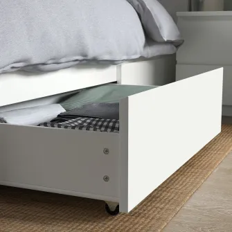 IKEA MALM Cutie depozitare cadru pat inalt, alb, 200 cm