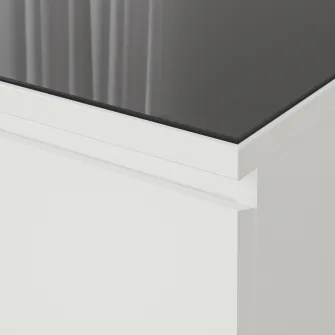 IKEA MALM Blat sticla, transparent gri, 160x48 cm