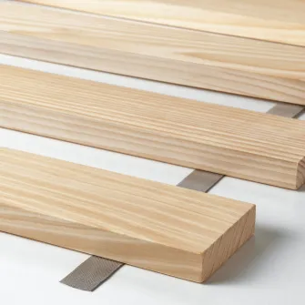 IKEA MALM Cadru pat inalt, alb/Lindbåden, 90x200 cm