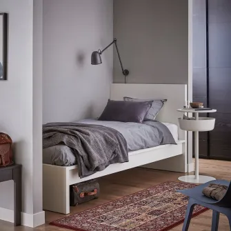 IKEA MALM Cadru pat inalt, alb/Luröy, 90x200 cm