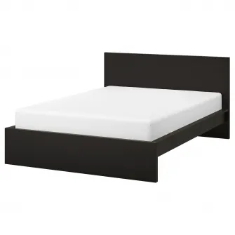 IKEA MALM Cadru pat inalt, negru-maro, 140x200 cm