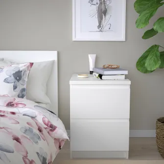 IKEA MALM Comoda 2 sertare, alb, 40x55 cm