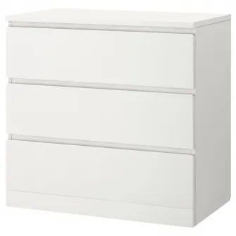 IKEA MALM Comoda 3 sertare, alb, 80x78 cm