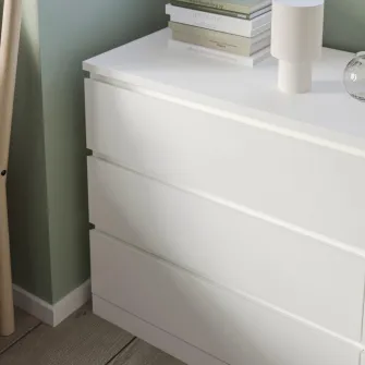 IKEA MALM Comoda 3 sertare, alb, 80x78 cm