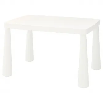 IKEA MAMMUT Masa pentru copii, interior/exterior alb, 77x55 cm