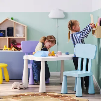 IKEA MAMMUT Masa pentru copii, interior/exterior alb, 77x55 cm