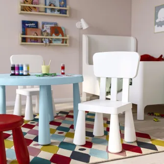IKEA MAMMUT Scaun pentru copii, interior/exterior/alb