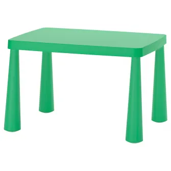 IKEA MAMMUT Masa pentru copii, interior/exterior/verde deschis, 77x55 cm