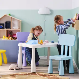 IKEA MAMMUT Scaun pentru copii, interior/exterior/bleu