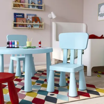 IKEA MAMMUT Scaun pentru copii, interior/exterior/bleu