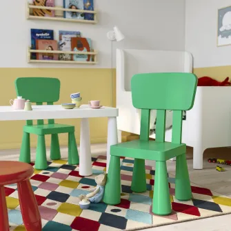 IKEA MAMMUT Scaun pentru copii, interior/exterior/verde deschis