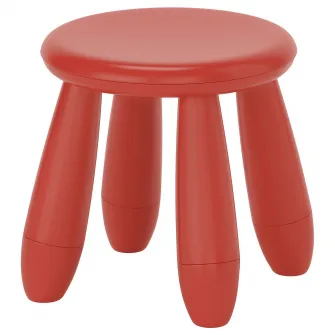 IKEA MAMMUT Taburet pentru copii, interior/exterior/rosu
