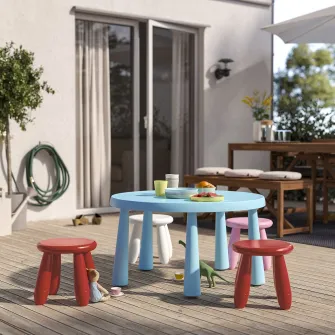 IKEA MAMMUT Taburet pentru copii, interior/exterior/rosu