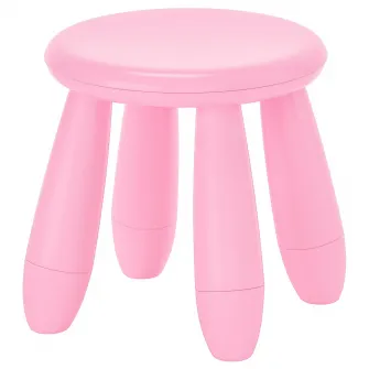 IKEA MAMMUT Taburet pentru copii, interior/exterior/roz