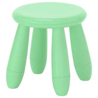 IKEA MAMMUT Taburet pentru copii, interior/exterior/verde deschis