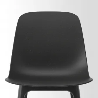 IKEA MARIEDAMM / ODGER Masa + 4 scaune, negru aspect marmura/antracit, 105 cm