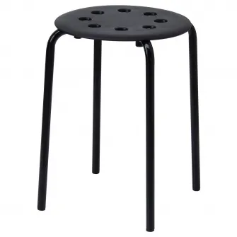 IKEA MARIUS Taburet, negru, 45 cm