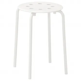 IKEA MARIUS Taburet, alb, 45 cm