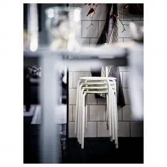IKEA MARIUS Taburet, alb, 45 cm