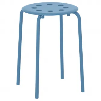 IKEA MARIUS Taburet, albastru, 45 cm