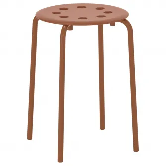 IKEA MARIUS Taburet, rosu-maro, 45 cm