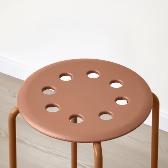 IKEA MARIUS Taburet, rosu-maro, 45 cm