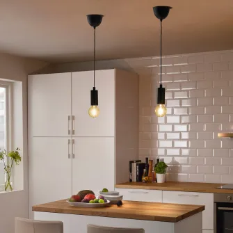 IKEA MARKFROST Set cablaj lampa, marmura negru, 1.8 m