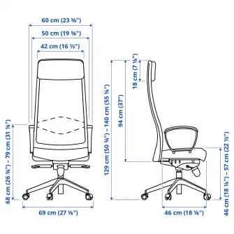 IKEA MARKUS Scaun rotativ, Vissle gri, Mediu (M)