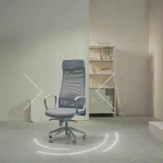 IKEA MARKUS Scaun rotativ, Vissle gri, Mediu (M)