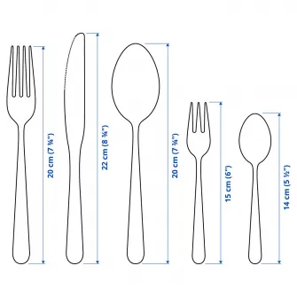 IKEA MARTORP Set tacamuri, 30piese, inox