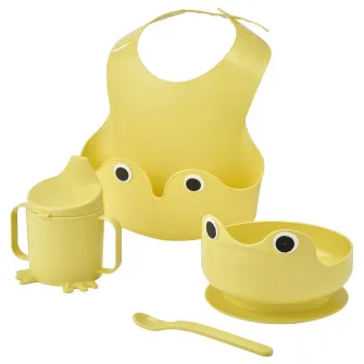 IKEA MATA Set de masa, 4 piese, galben deschis