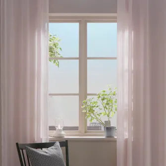 IKEA MATILDA Perdele transparente, 2buc, roz pal/rjns, 145x250 cm