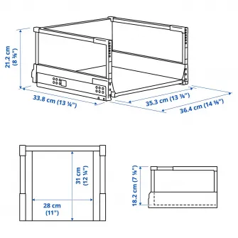 IKEA MAXIMERA Sertar inalt, alb, 40x37 cm