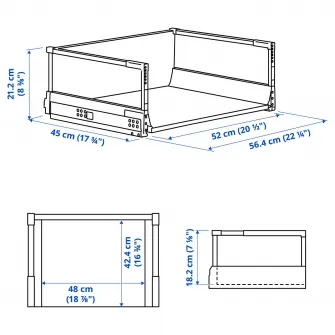 IKEA MAXIMERA Sertar inalt, alb, 60x45 cm