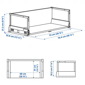 IKEA MAXIMERA Sertar inalt, alb, 80x37 cm