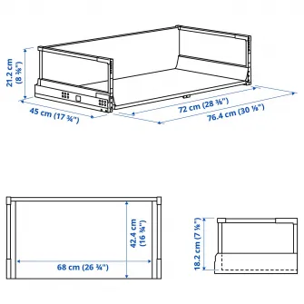IKEA MAXIMERA Sertar inalt, alb, 80x45 cm