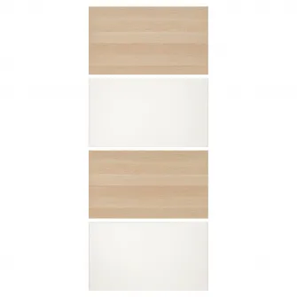 IKEA MEHAMN 4 panouri/cadru usa glisanta, aspect stejar antichizat/alb, 100x236 cm