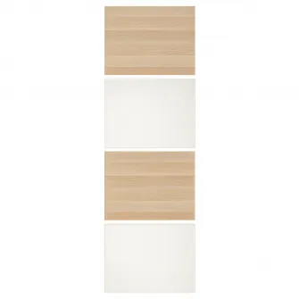 IKEA MEHAMN 4 panouri/cadru usa glisanta, aspect stejar antichizat/alb, 75x236 cm