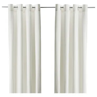 IKEA MERETE Draperii semiopace, 2buc, alb/cu ochiuri, 145x300 cm