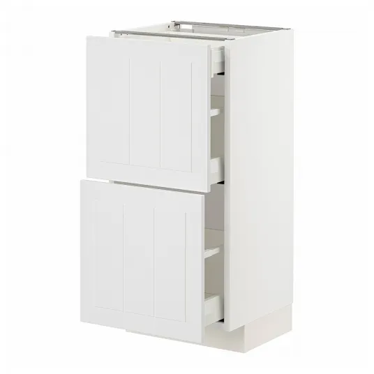 IKEA METOD / MAXIMERA Corp baza 2fronturi/3sertare, alb/Stensund alb, 40x37 cm