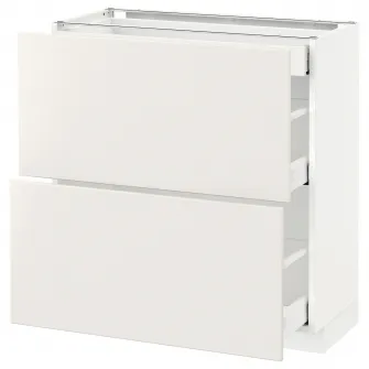 IKEA METOD / MAXIMERA Corp baza 2fronturi/3sertare, alb/Veddinge alb, 80x37 cm