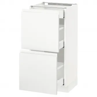 IKEA METOD / MAXIMERA Corp baza 2fronturi/3sertare, alb/Voxtorp alb mat, 40x37 cm