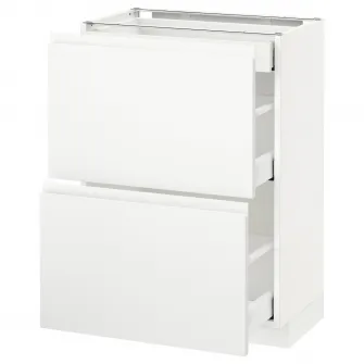 IKEA METOD / MAXIMERA Corp baza 2fronturi/3sertare, alb/Voxtorp alb mat, 60x37 cm