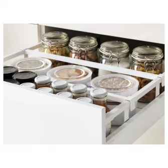 IKEA METOD / MAXIMERA Corp baza plita/hota int+sertar, alb/Voxtorp gri inchis, 80x60 cm