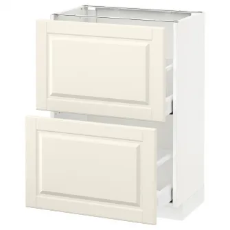 IKEA METOD / MAXIMERA Corp baza/2 sertare, alb/Bodbyn alb murdar, 60x37 cm