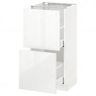 IKEA METOD / MAXIMERA Corp baza/2 sertare, alb/Ringhult alb, 40x37 cm