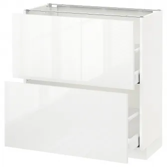 IKEA METOD / MAXIMERA Corp baza/2 sertare, alb/Ringhult alb, 80x37 cm